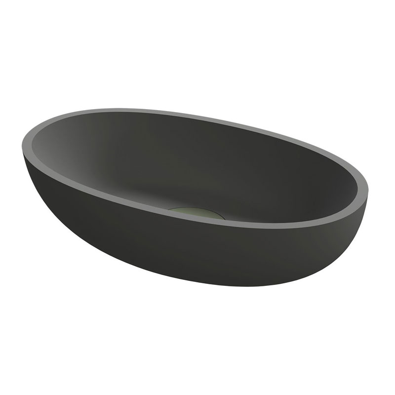 Riho Escala Oval Aufsatzbecken Anthrazit matt 55 x 32 cm