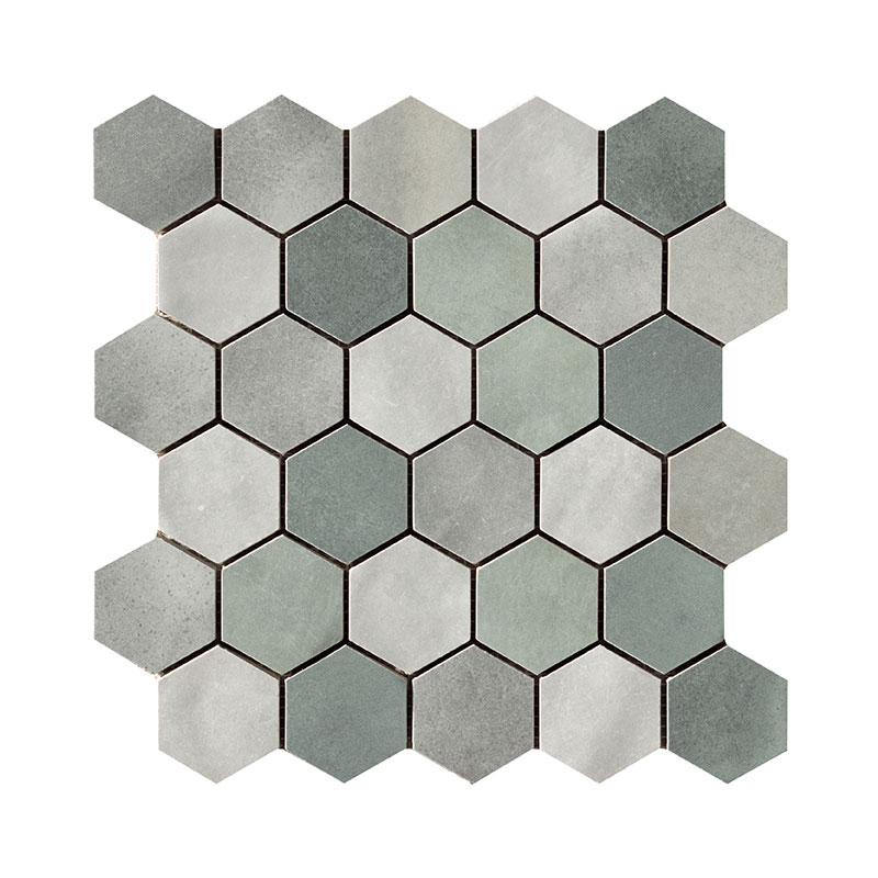CIR Materia Prima Mosaico Esagona Mix Green Mosaikfliesen