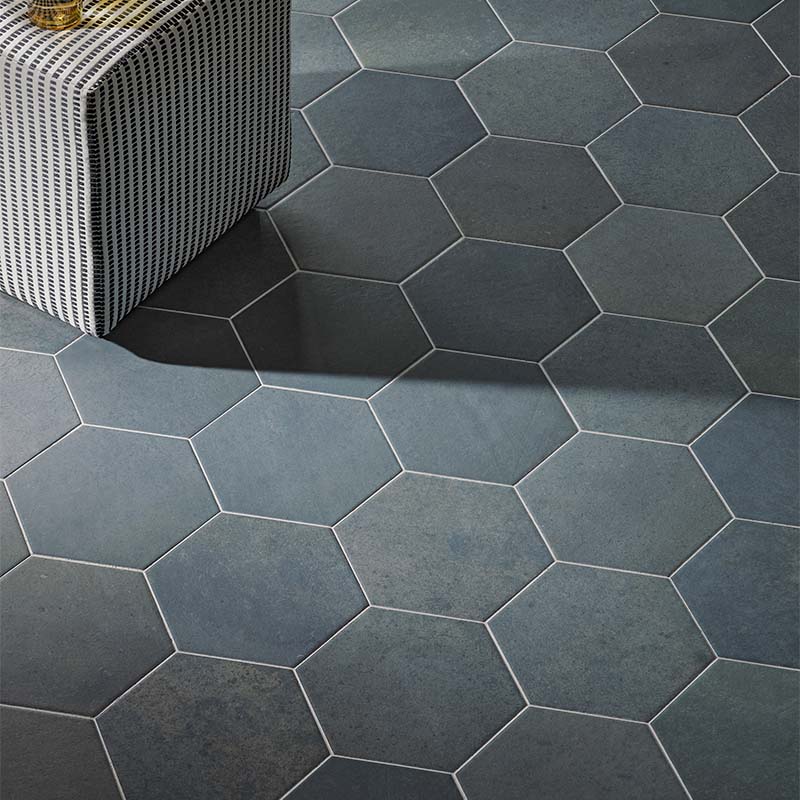 Cotto Sechseck Fliese CIR Italica Terra Blu 24 x 27,7 cm