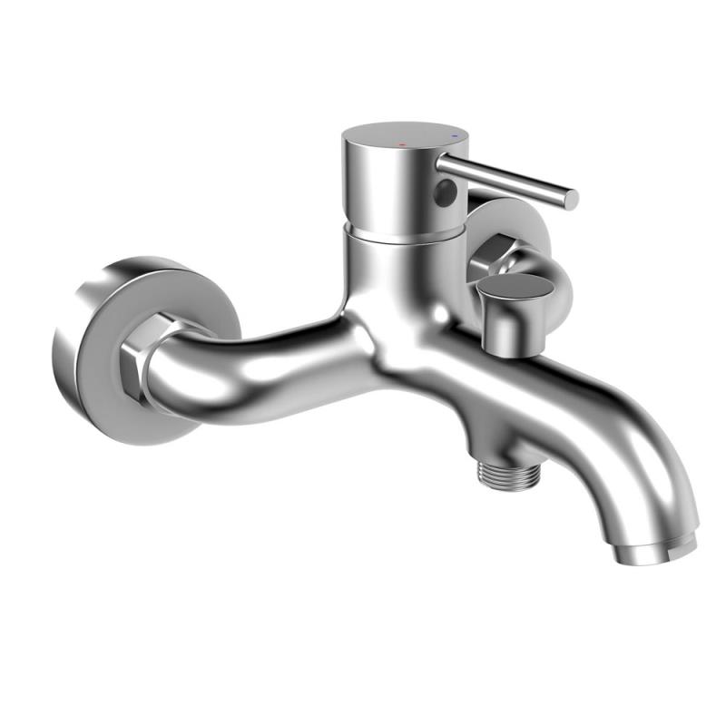 Design Wannen Einhebelmischer Rund Chrom Aufputz