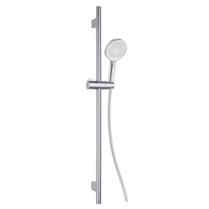 Design Brausegarnitur 70 cm Rund Chrom Weiß
