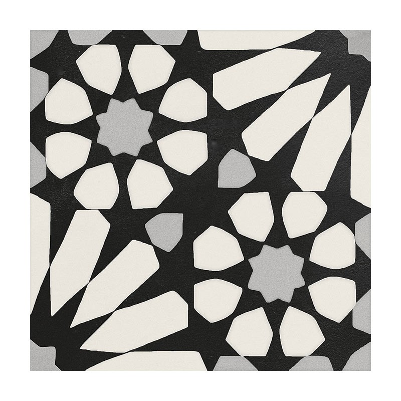 Casa Collection Etnic B Black White 20 x 20 cm Musterfliese