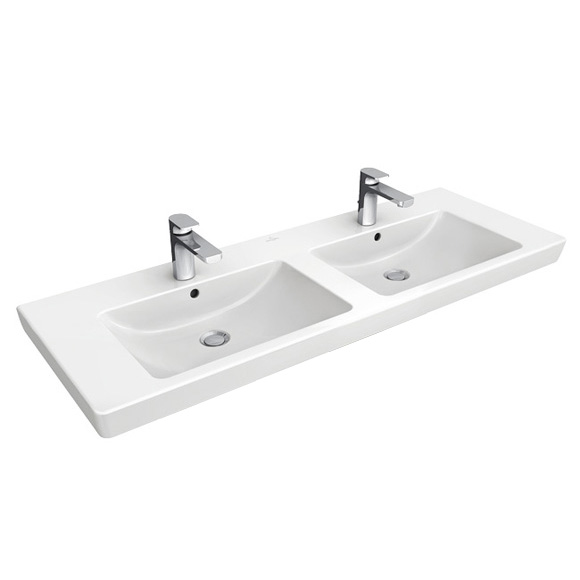 Villeroy & Boch Subway 2.0 Möbel-Doppelwaschtisch 130 x  47