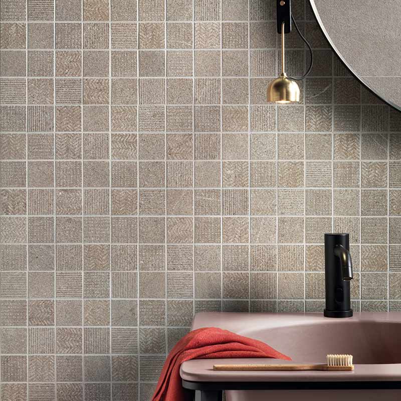 Lea Ceramiche Nextone Next Taupe Mosaico Mix 5 x 5 cm Nat.