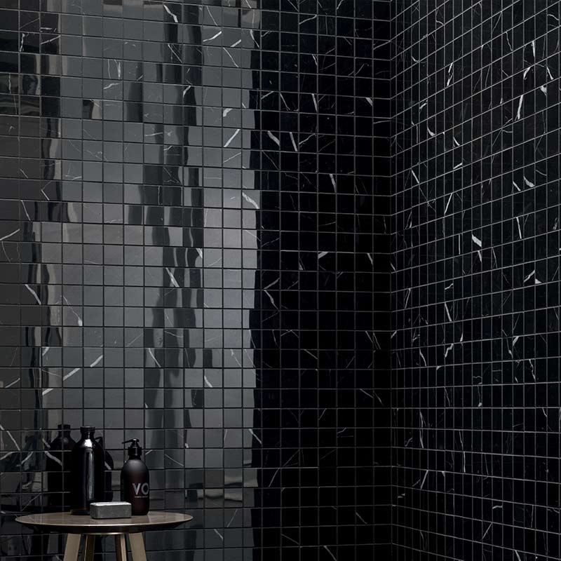 Lea Ceramiche Delight Marquina Nero Mosaikfliesen 5 x 5 cm Lux