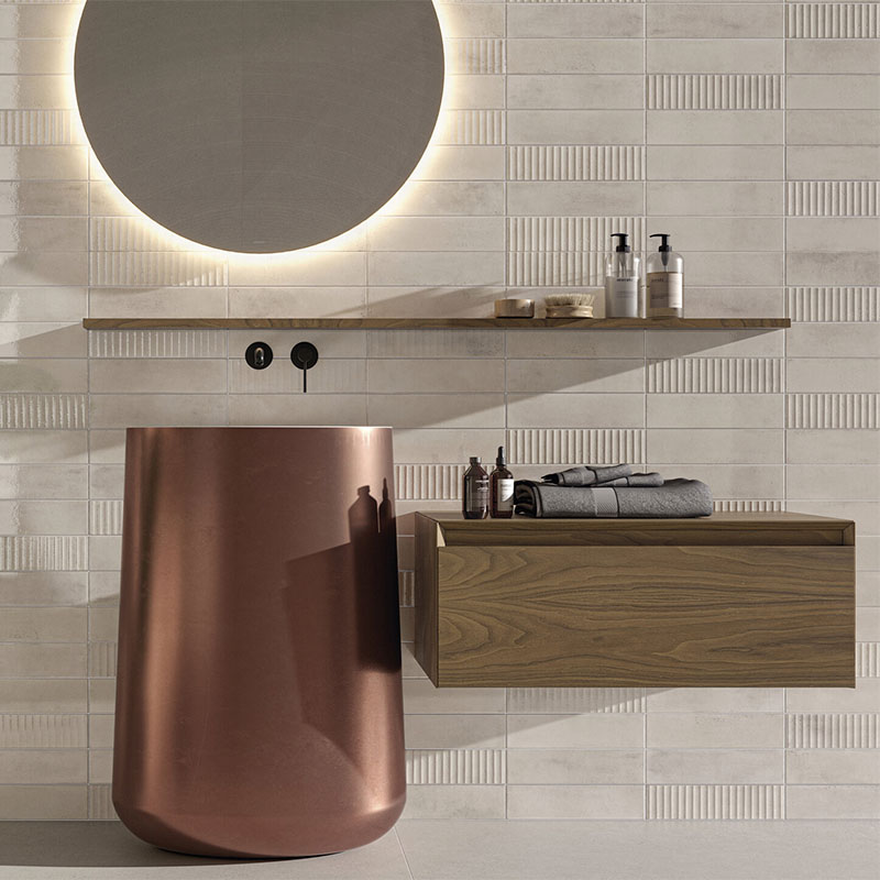 Wandfliese Vintage Brick Mussa Ivory 7,5 x 30 cm