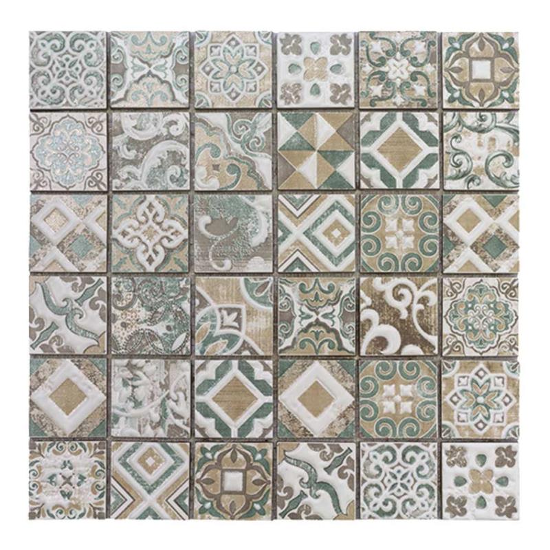 Casa Patchwork-6 verde 5 x 5 cm Mosaikfliesen