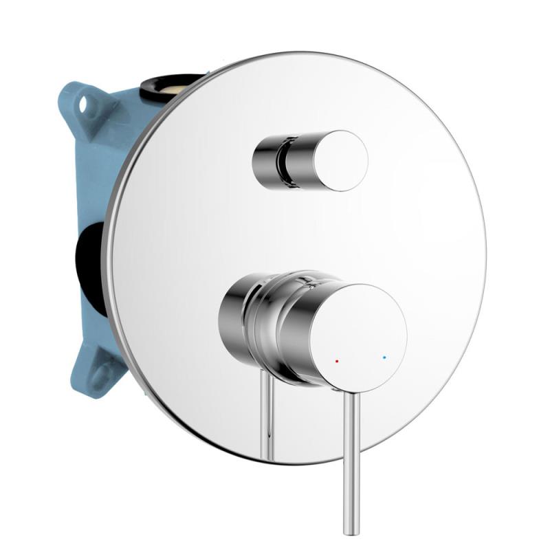 Design Wannen Einhebelmischer Rund Chrom Unterputz
