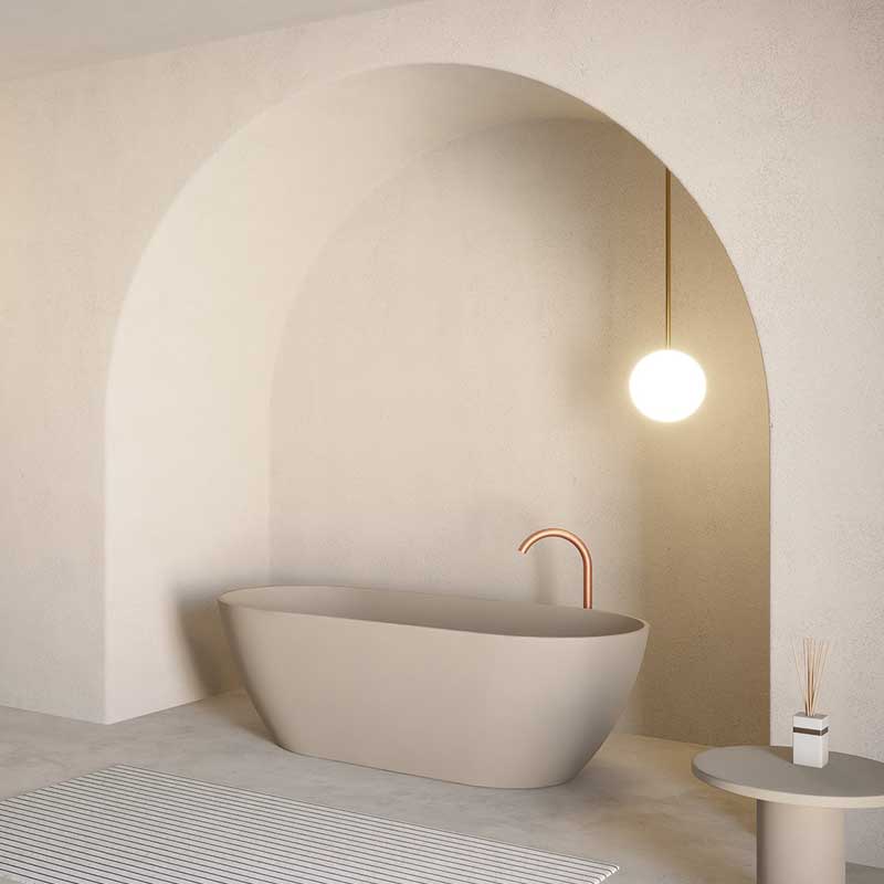 Riho Bilbao Solid Coloured Kieselgrau Badewanne 170 x 80 cm