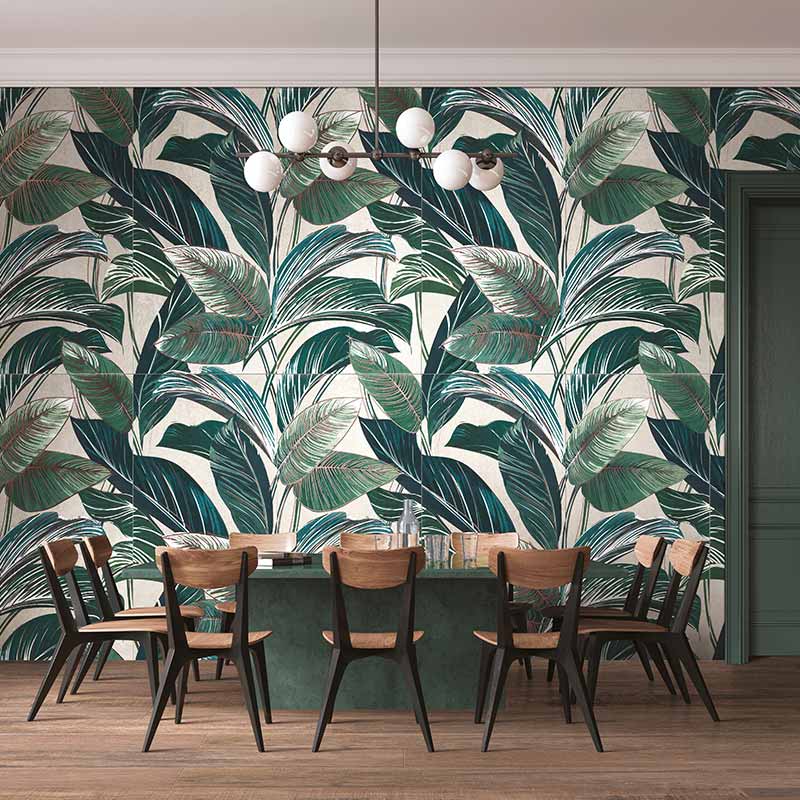 Serenissima ShoWall Wall 06 White Leaf 120 x 120 cm A + B