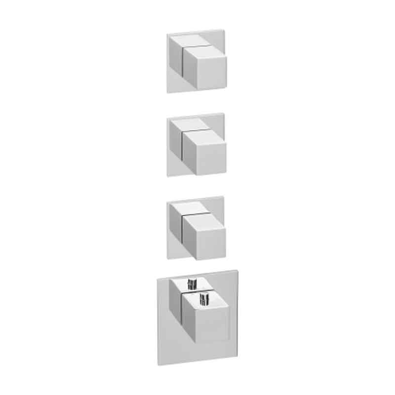 Herzbach Logic XL 3 Farbset für Universal-Thermostat-Modul mit 4 eckigen Griffen und eckigen Blenden