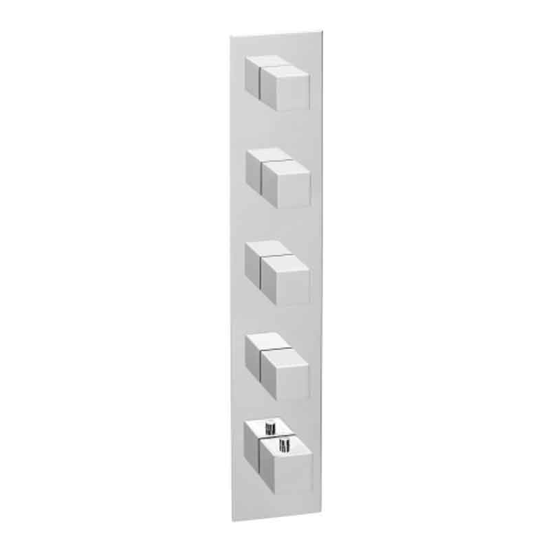 Herzbach Logic XL 4 Farbset für Universal-Thermostat-Modul eckige Griffe, eckige Metall-Armaturenblende