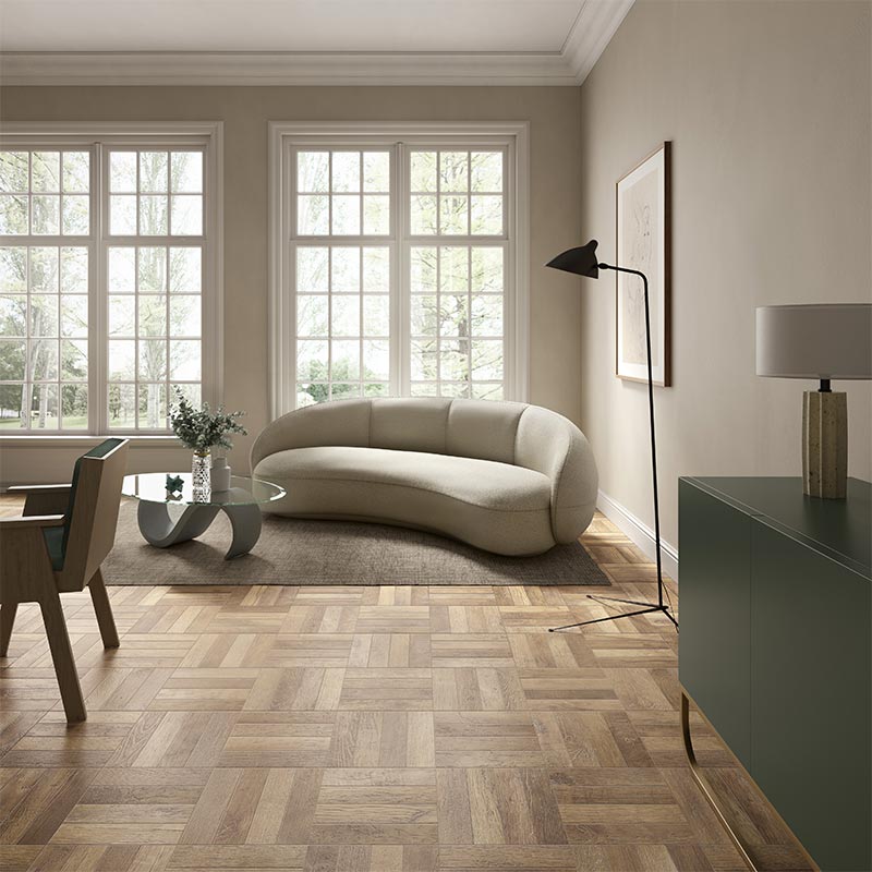 Holzoptik Bodenfliese edimaxastor W3 Patinbeige Weave