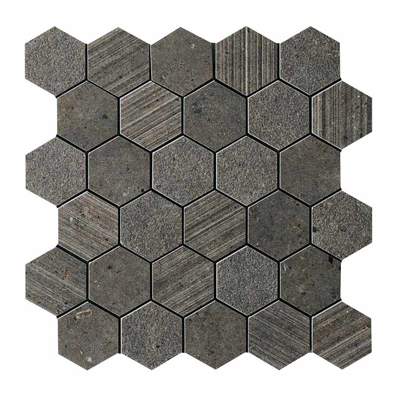 Italgraniti Silver Grain Dark Mosaico Esagonetta Mix