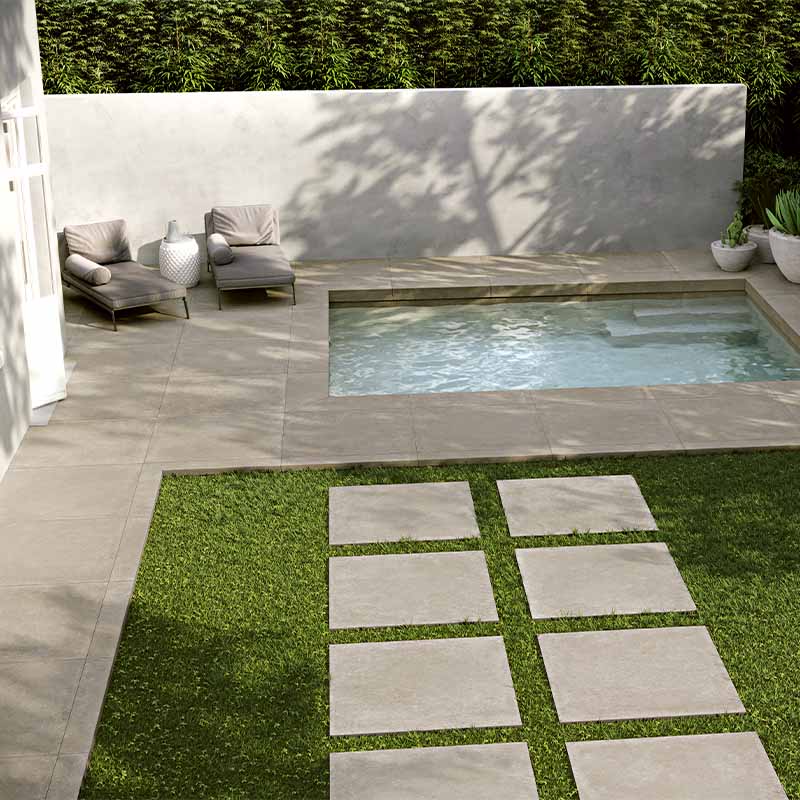Betonoptik Terrassenplatte Terracruda Creta 100 x 100 cm