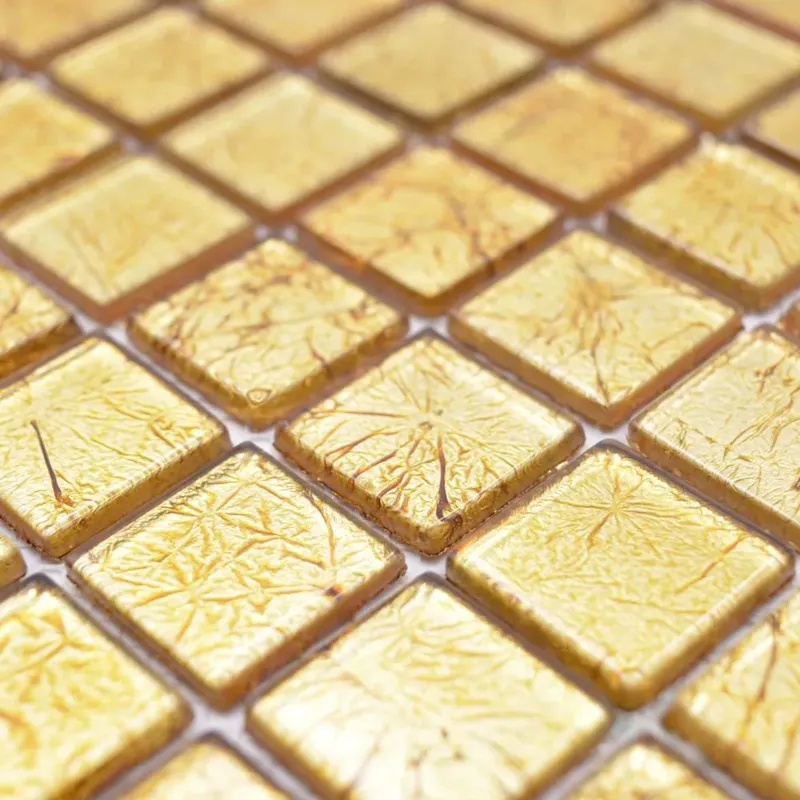 Glasmosaik Gold Effekt 2,3 x 2,3 cm