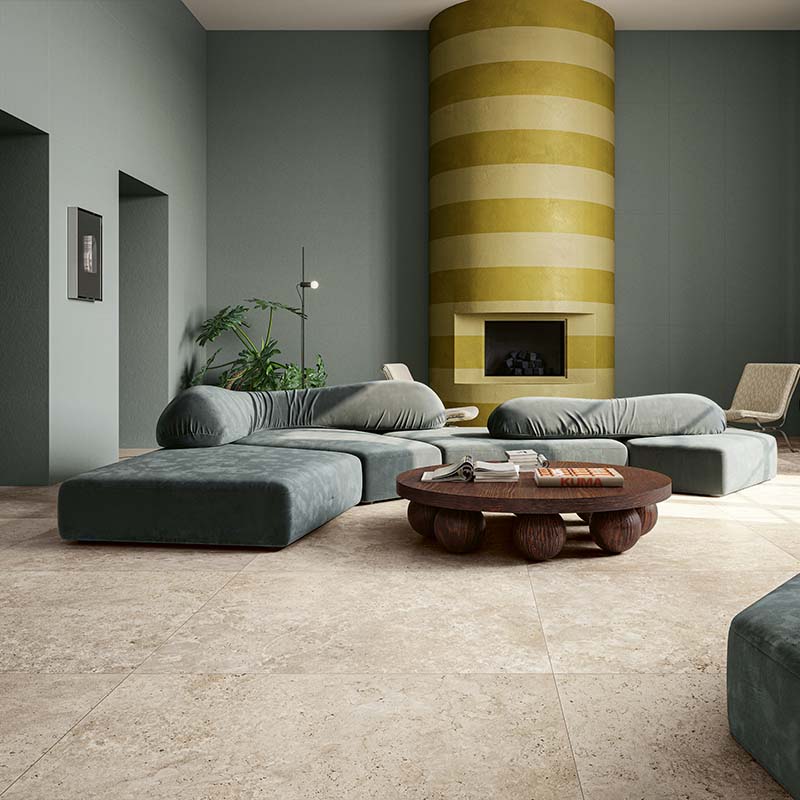 Travertin Fliese In Falda Travertino Navona 120 x 120 cm