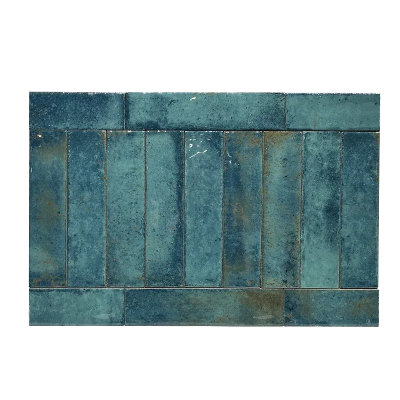 Wandfliese Vintage Brick Feel Turquoise 6 x 25 cm