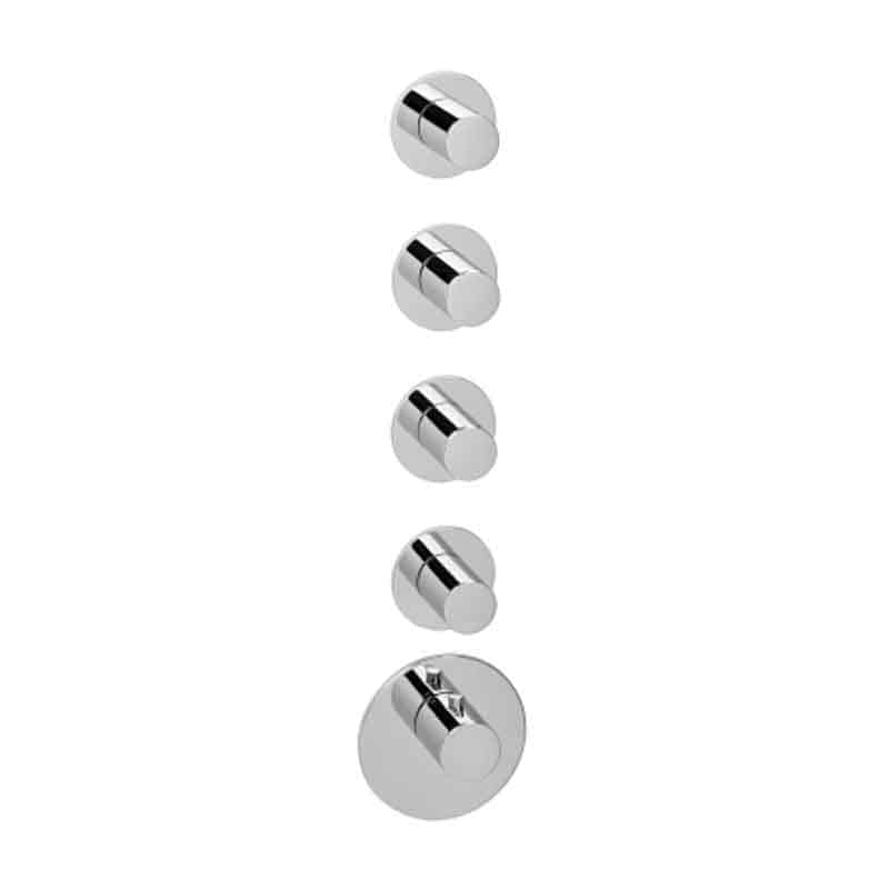 Herzbach Logic XL 4 Farbset für Universal-Thermostat-Modul mit runden Metall-Armaturenblenden