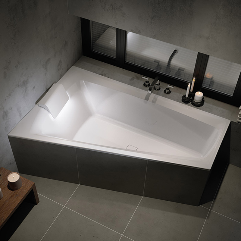 Riho Still Smart Raumspar Badewanne 170 x 110 cm mit LED