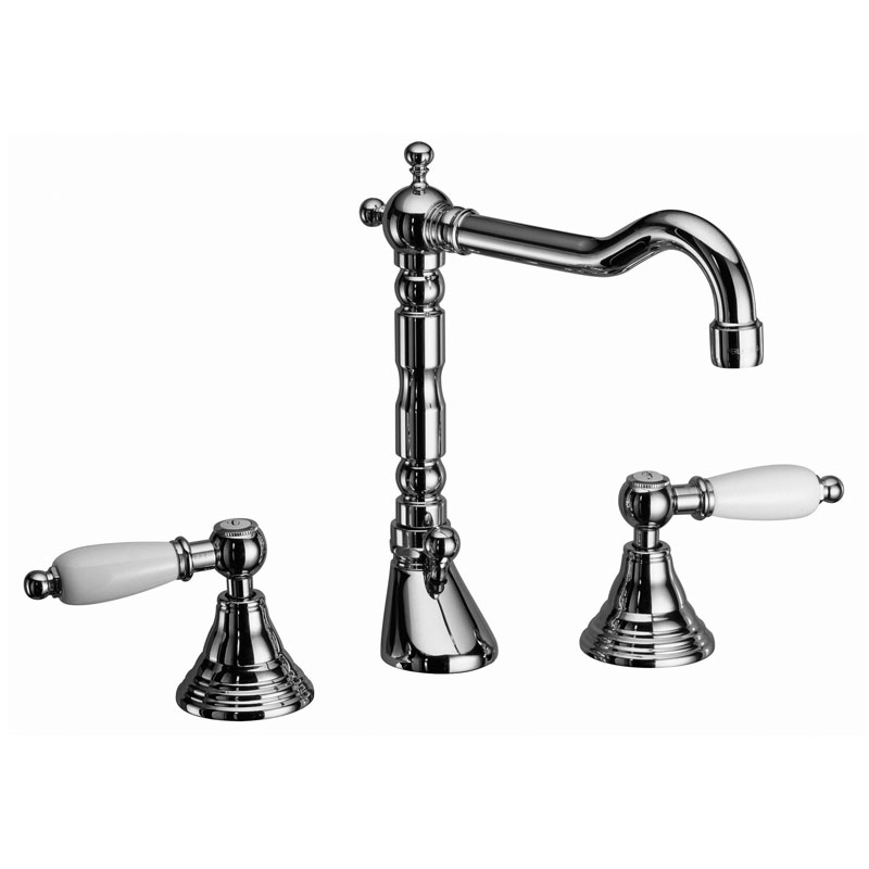 Herzbach Anais Classic Waschtisch-Dreilochbatterie mit Stilgriffen
