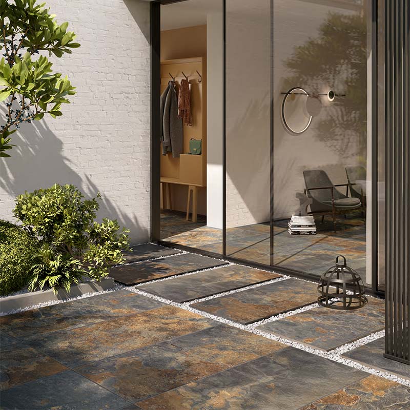 Schieferoptik Terrassenplatte Slate Flame 60 x 120 cm