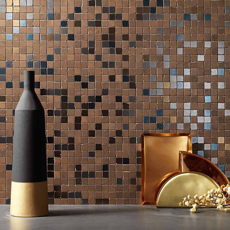 Italgraniti Metaline Corten Metal Mosaikfliesen 2 x 2 cm