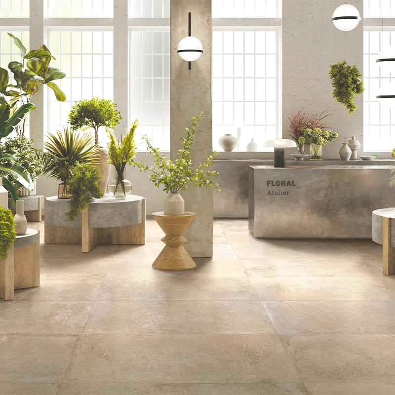 Rustikale Steinoptik Bodenfliese i-stone Cream 60 x 120 cm