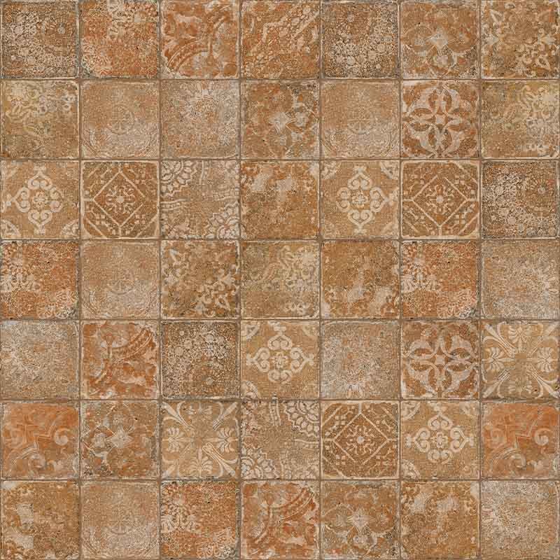 Cotto Bodenfliese Pomposa Ambra Decor 20 x 20 Musterfliese