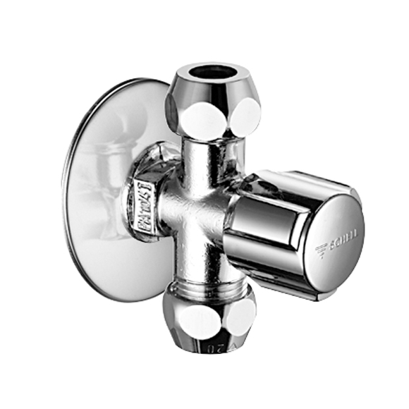 Schell Eckregulierventil Comfort 1/2" mit 2 Abgängen