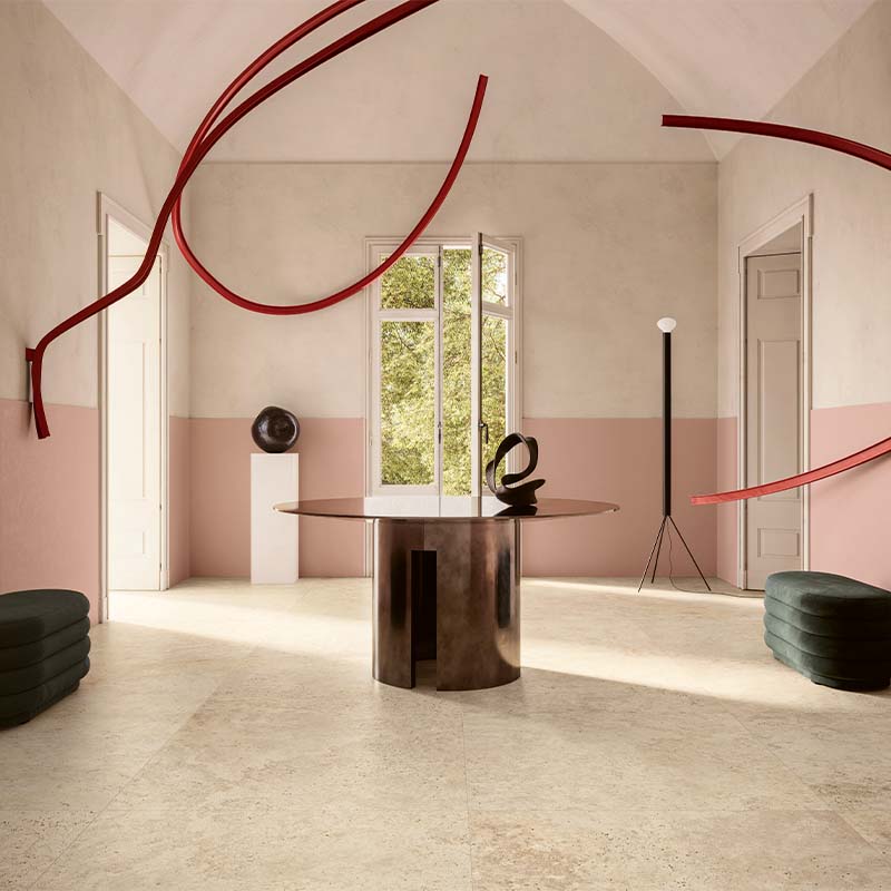 Travertin Fliese In Falda Marmo Primavera 120 x 120 cm